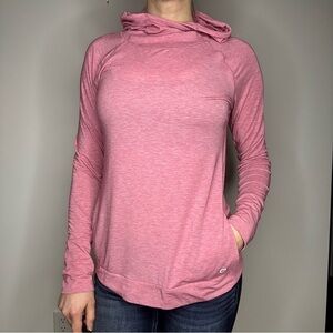 Gap Fit Breath Mock Neck Long Sleeve Outdoor Hiking Hoodie Wild Rose Pink M